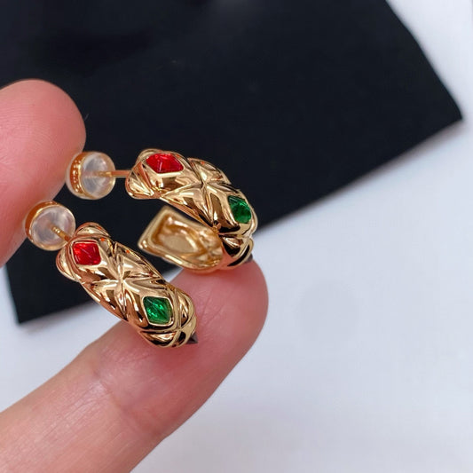 Three Diamond Flowing Color Earrings Female Niche